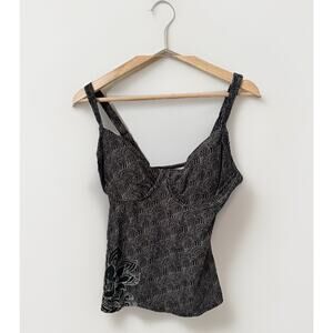 Title Nine Black and Gray Women Swim One Piece